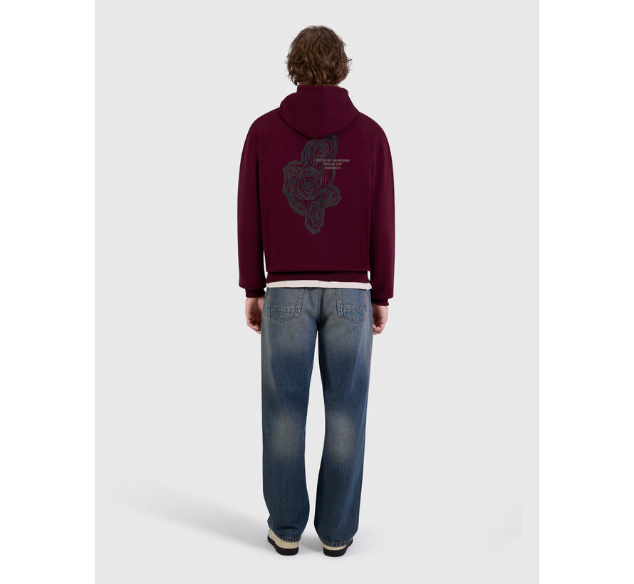 Pure Path Hooded Sweater Tree Trunk Wine Red (26030306 - 107)