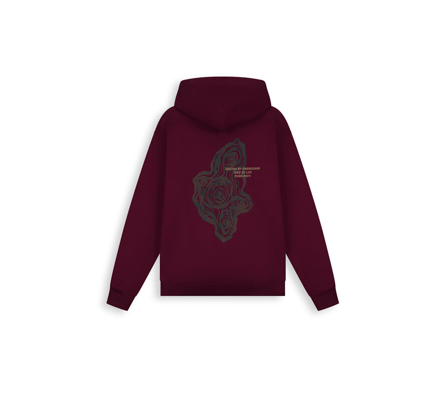 Pure Path Hooded Sweater Tree Trunk Wine Red (26030306 - 107)