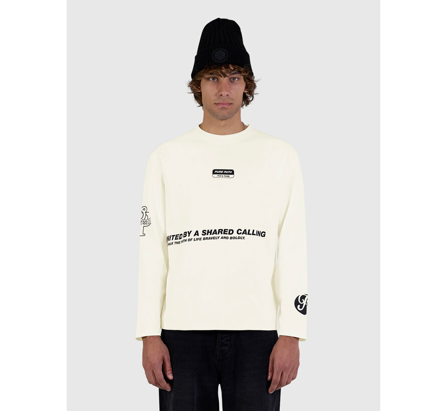 Pure Path Longsleeve T-shirt United Ecru (26030105 - 54)