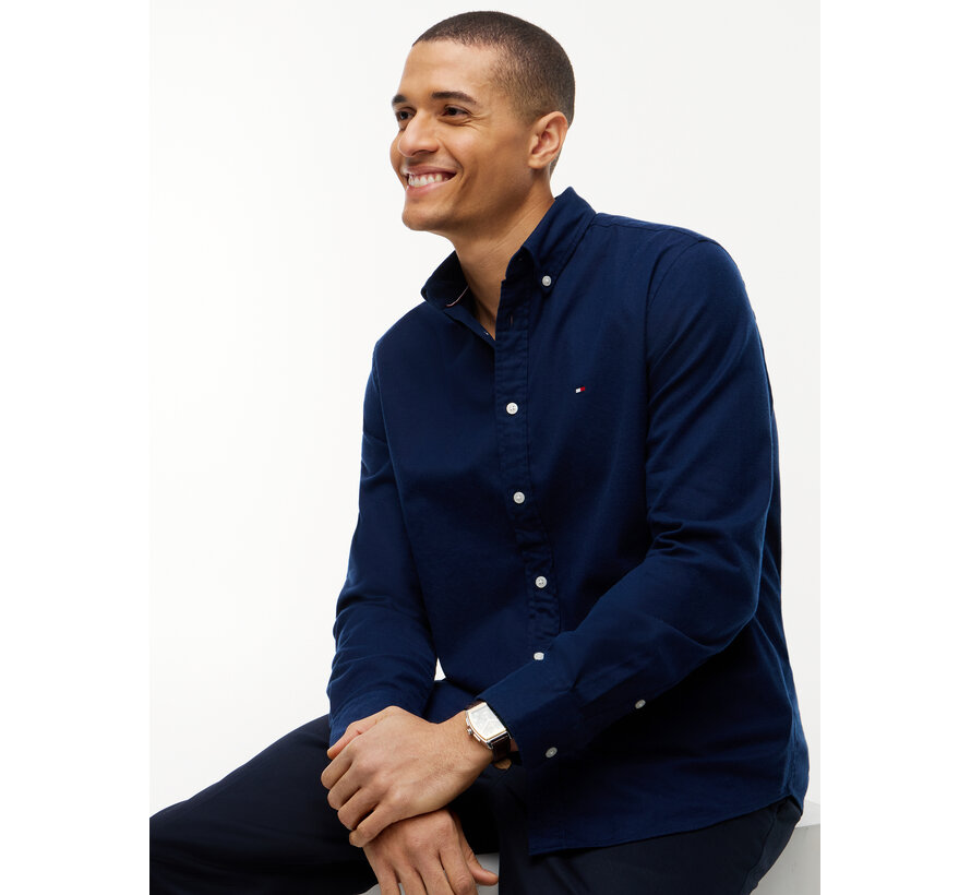 Tommy Hilfiger Overhemd Flex Flannel Solid Navy (MW0MW40469 - DCC)