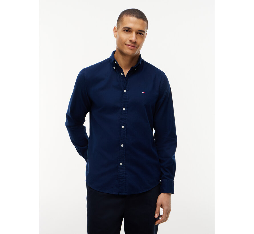 Tommy Hilfiger Overhemd Flex Flannel Solid Navy (MW0MW40469 - DCC)