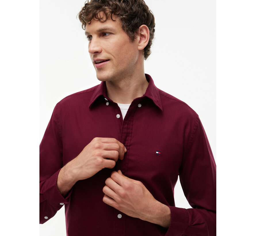 Tommy Hilfiger Overhemd Flex Flannel Solid Burgundy (MW0MW40469 - VLP)