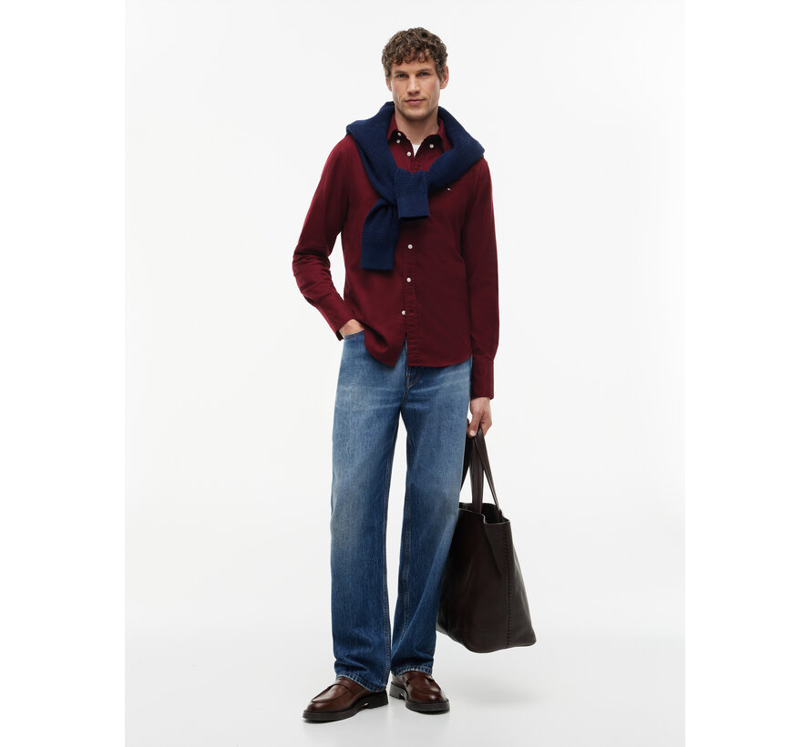 Tommy Hilfiger Overhemd Flex Flannel Solid Burgundy (MW0MW40469 - VLP)