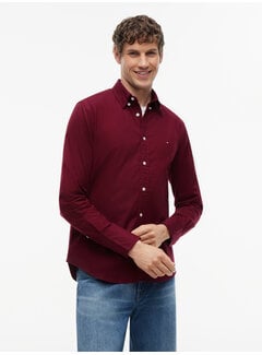 Tommy Hilfiger Tommy Hilfiger Overhemd Flex Flannel Solid Burgundy (MW0MW40469 - VLP)