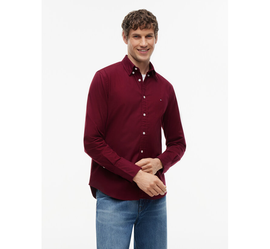 Tommy Hilfiger Overhemd Flex Flannel Solid Burgundy (MW0MW40469 - VLP)