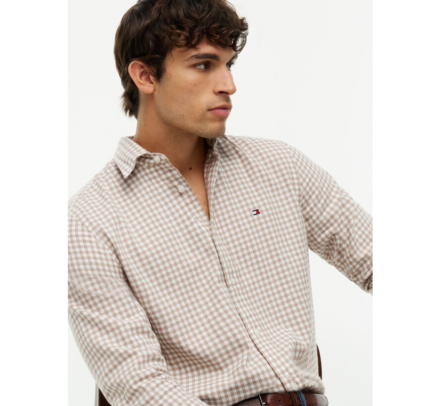 Tommy Hilfiger Overhemd Flannel Gingham Dobby Taupe (MW0MW446040 - 0LY)