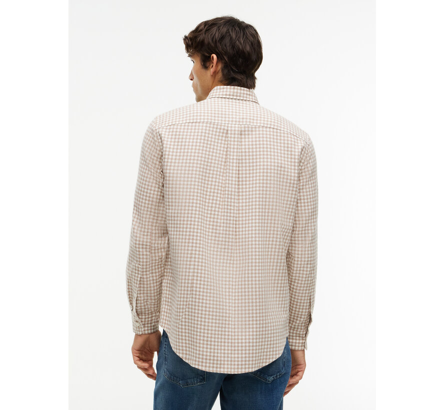 Tommy Hilfiger Overhemd Flannel Gingham Dobby Taupe (MW0MW446040 - 0LY)