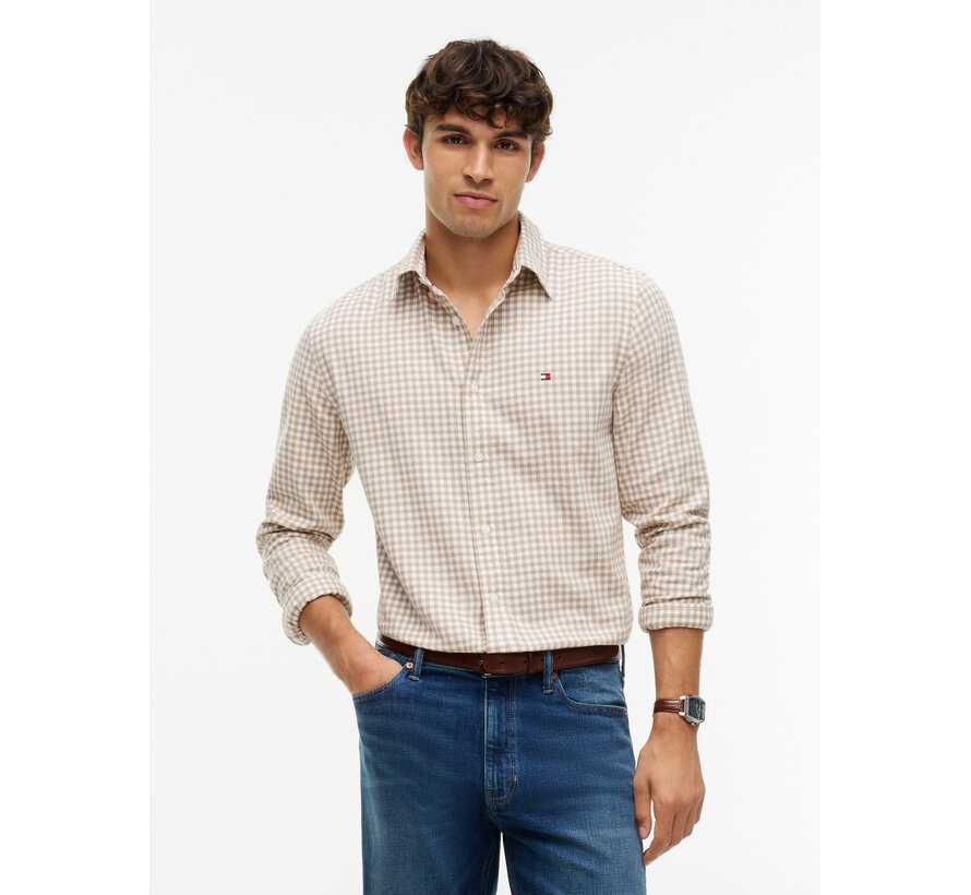 Tommy Hilfiger Overhemd Flannel Gingham Dobby Taupe (MW0MW446040 - 0LY)