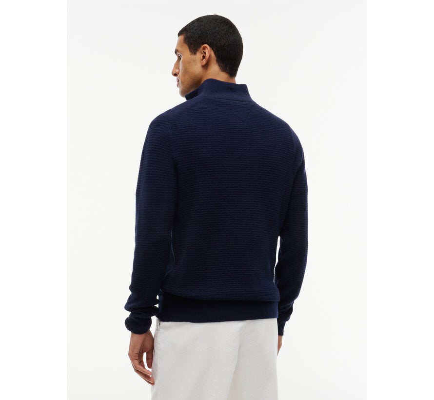 Tommy Hilfiger Half Zip Pullover Structure Cotton/Cashmere Navy (MW0MW44760 - DW5)