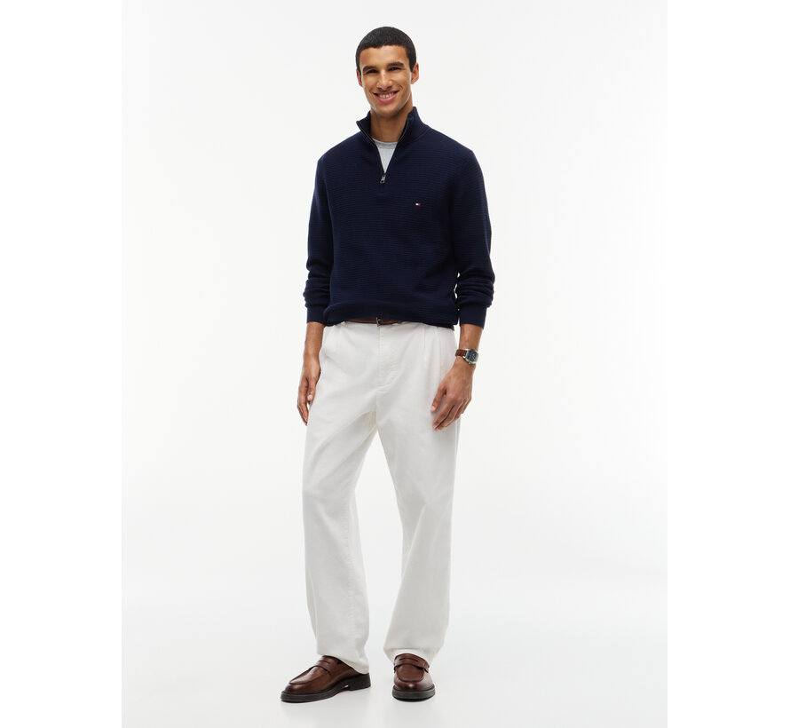 Tommy Hilfiger Half Zip Pullover Structure Cotton/Cashmere Navy (MW0MW44760 - DW5)