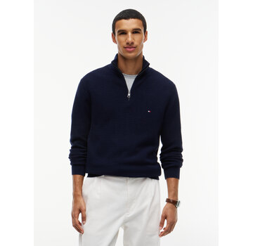 Tommy Hilfiger Tommy Hilfiger Half Zip Pullover Structure Cotton/Cashmere Navy (MW0MW44760 - DW5)