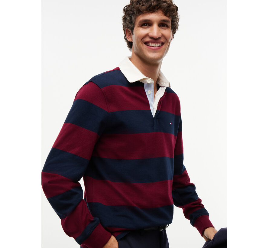 Tommy Hilfiger Sweater Essential Stripe Rugby Burgundy/Navy MW0MW45692 - VLP)