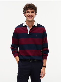 Tommy Hilfiger Tommy Hilfiger Sweater Essential Stripe Rugby Burgundy/Navy MW0MW45692 - VLP)