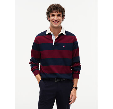 Tommy Hilfiger Tommy Hilfiger Sweater Essential Stripe Rugby Burgundy/Navy MW0MW45692 - VLP)