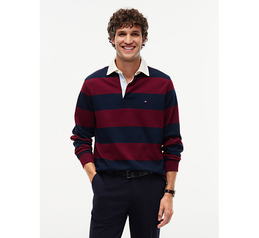 Tommy Hilfiger Sweater Essential Stripe Rugby Burgundy/Navy MW0MW45692 - VLP)