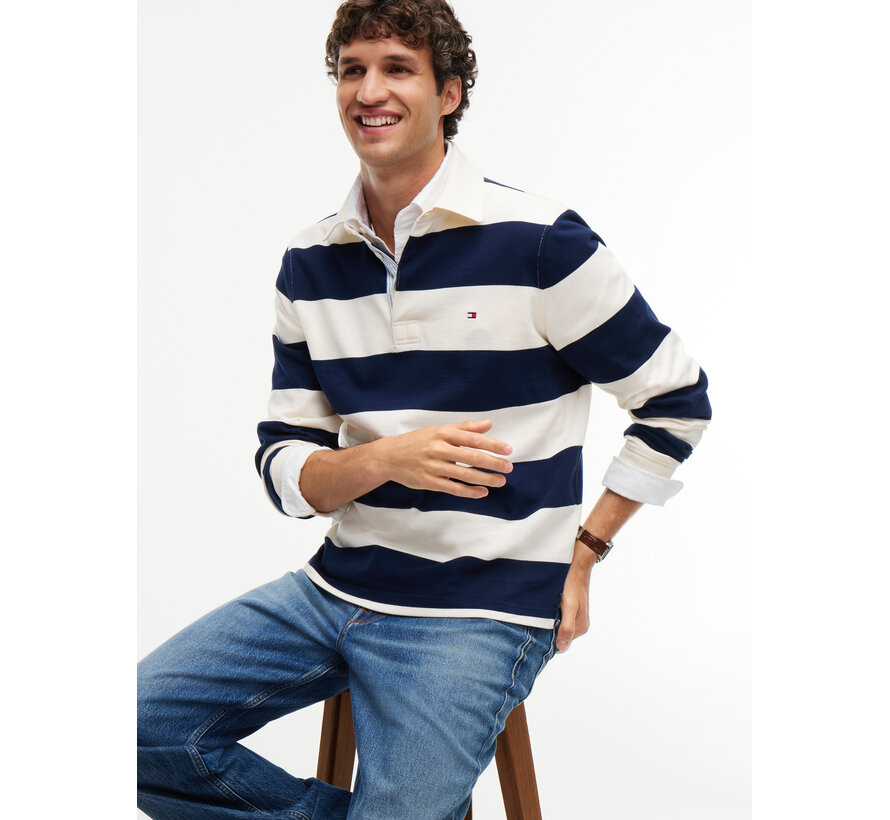 Tommy Hilfiger Sweater Essential Stripe Rugby Ivory/Navy (MW0MW45692 - Z00)