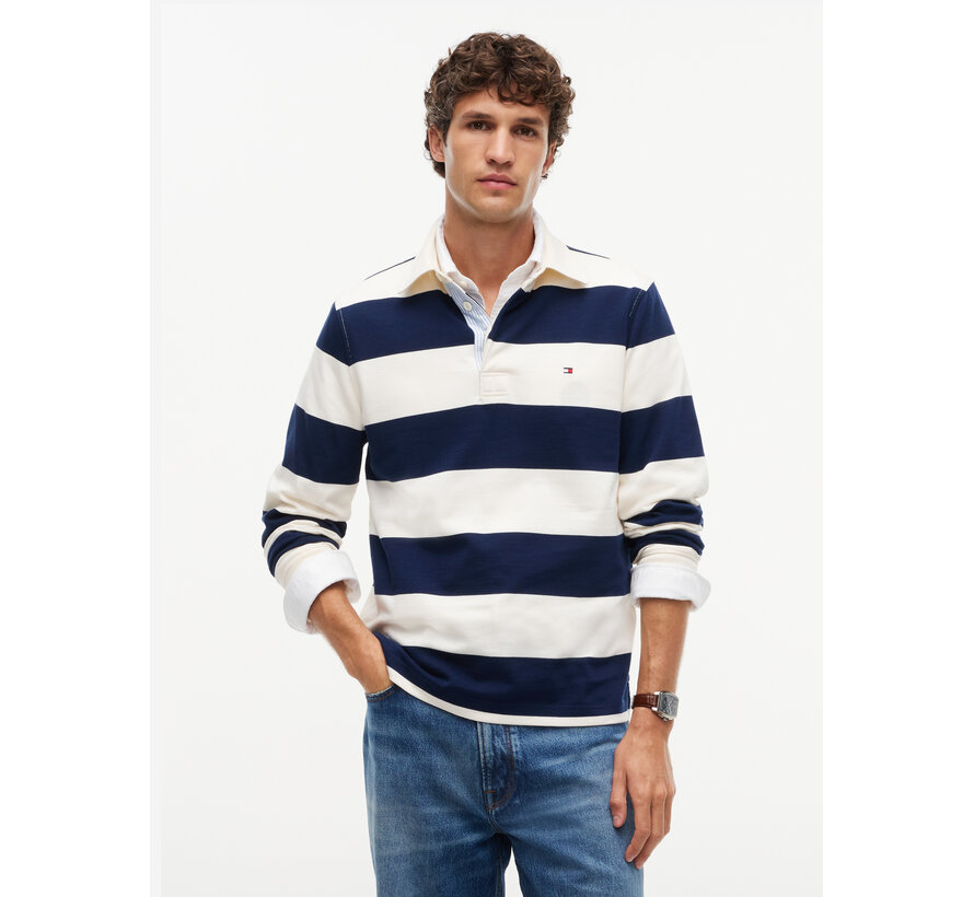 Tommy Hilfiger Sweater Essential Stripe Rugby Ivory/Navy (MW0MW45692 - Z00)