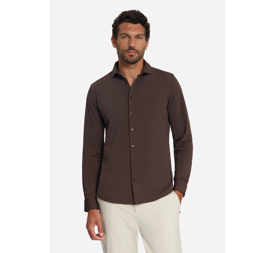 No Excess Overhemd Travel Jersey Sedoc Dark Brown (33410885SN - 042)