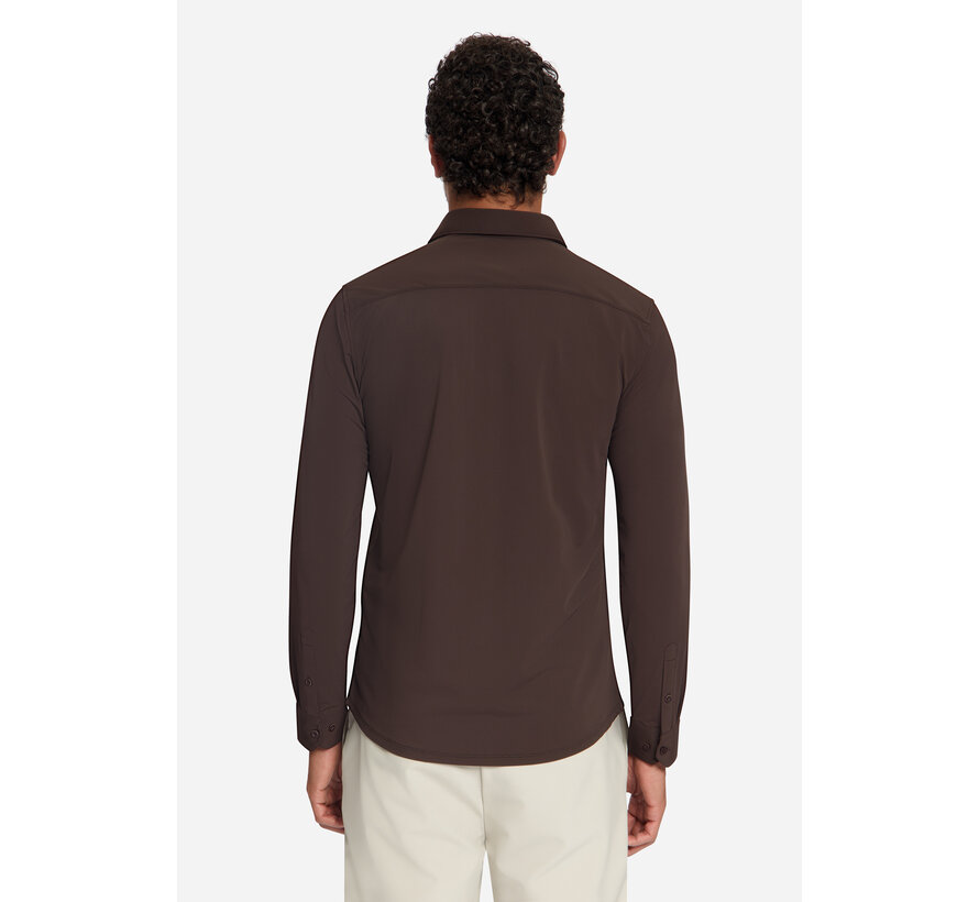 No Excess Overhemd Travel Jersey Sedoc Dark Brown (33410885SN - 042)