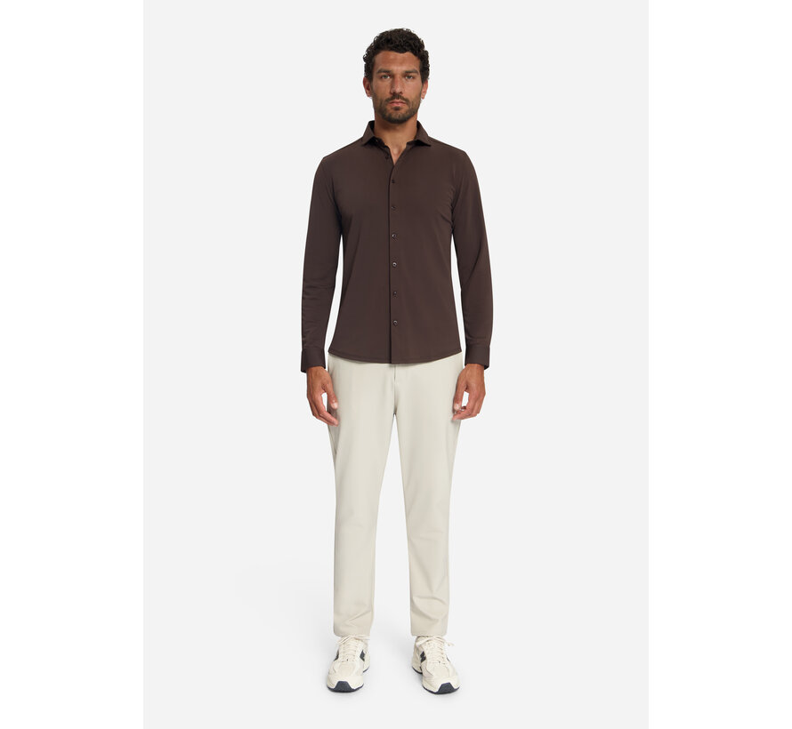 No Excess Overhemd Travel Jersey Sedoc Dark Brown (33410885SN - 042)