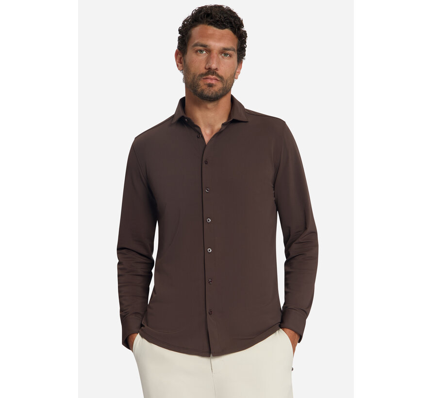 No Excess Overhemd Travel Jersey Sedoc Dark Brown (33410885SN - 042)