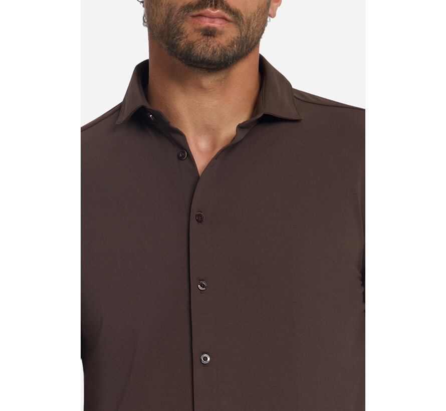 No Excess Overhemd Travel Jersey Sedoc Dark Brown (33410885SN - 042)