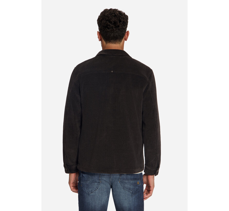 No Excess Overshirt Full Button Rib Sweat Earth (33510826SN - 047)