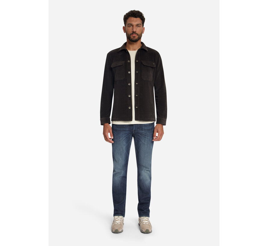 No Excess Overshirt Full Button Rib Sweat Earth (33510826SN - 047)