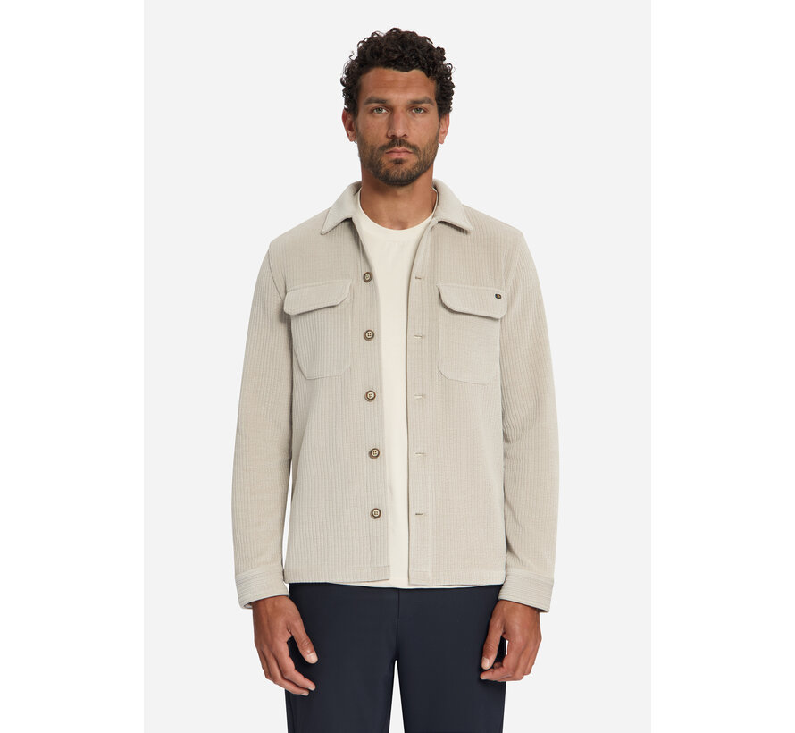 No Excess Overshirt Full Button Rib Sweat Cement (33510826SN - 122)