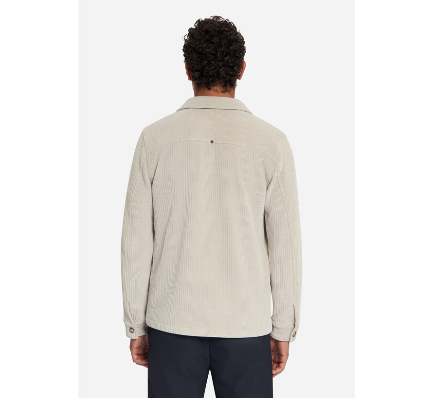 No Excess Overshirt Full Button Rib Sweat Cement (33510826SN - 122)