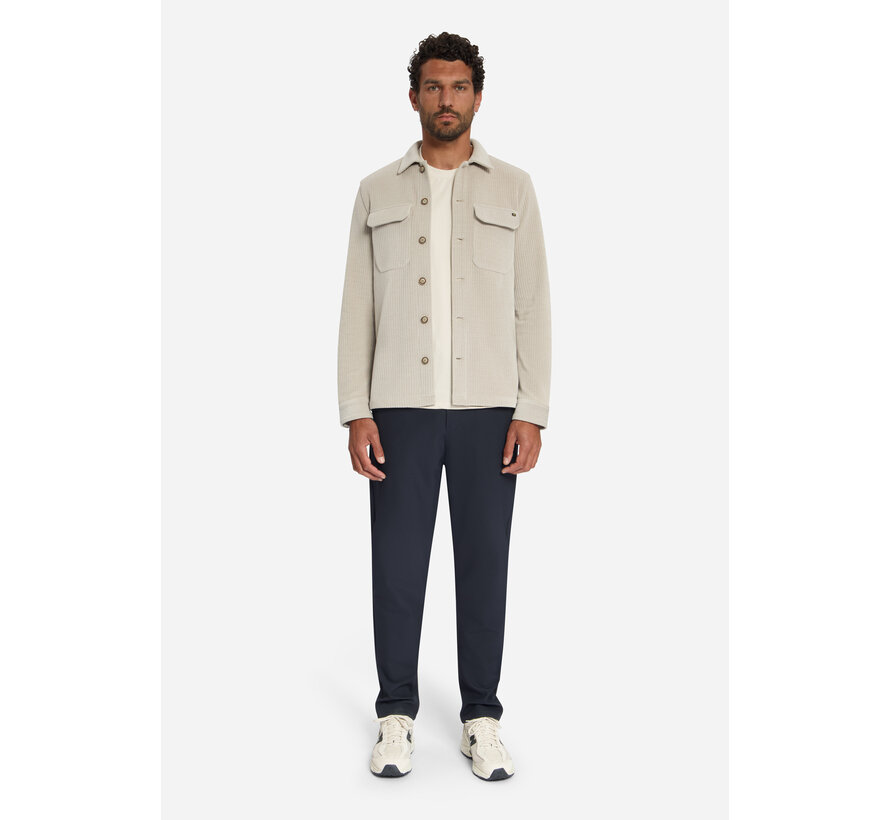 No Excess Overshirt Full Button Rib Sweat Cement (33510826SN - 122)