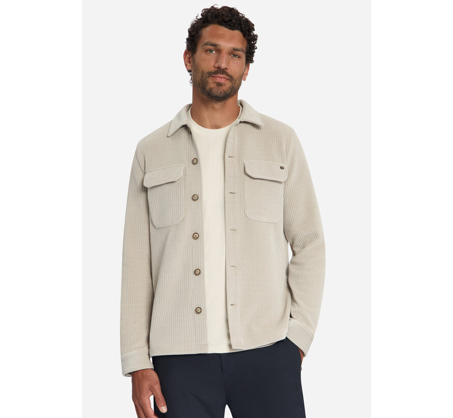 No Excess Overshirt Full Button Rib Sweat Cement (33510826SN - 122)