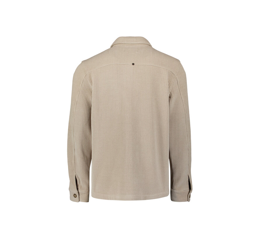No Excess Overshirt Full Button Rib Sweat Cement (33510826SN - 122)