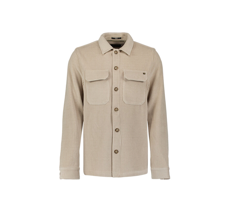 No Excess Overshirt Full Button Rib Sweat Cement (33510826SN - 122)