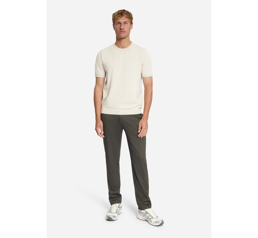 No Excess Chino Pant Jersey Melange Regular Fit Dark Brown (337110806SN - 042)
