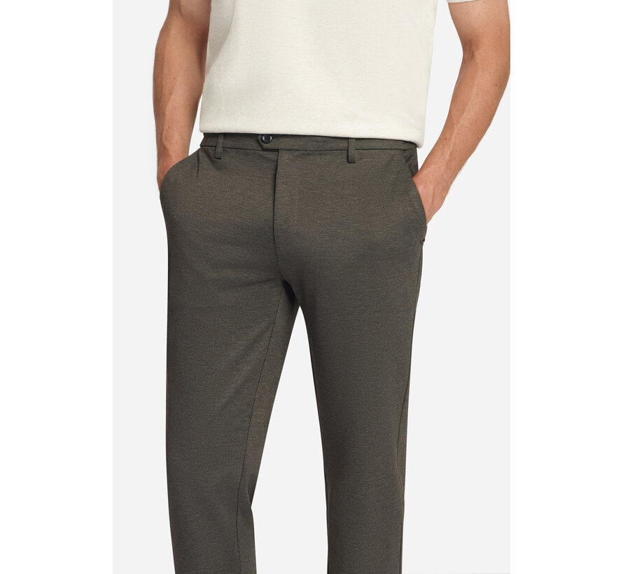 No Excess Chino Pant Jersey Melange Regular Fit Dark Brown (337110806SN - 042)