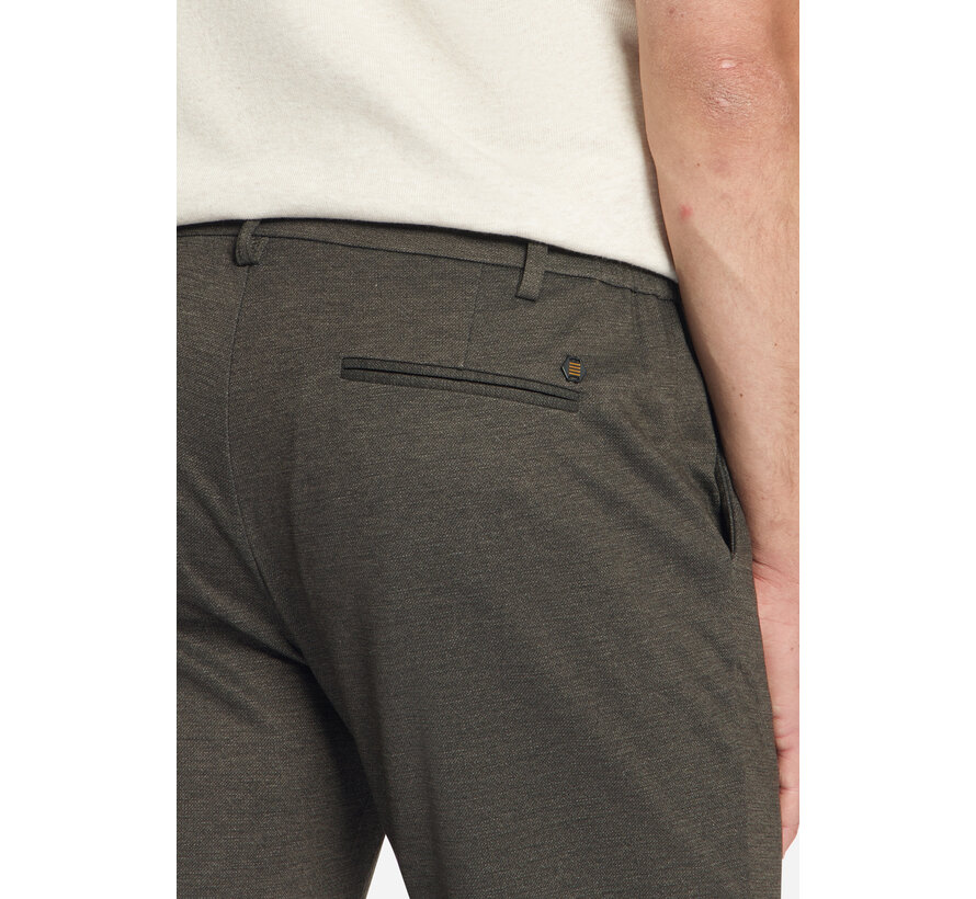 No Excess Chino Pant Jersey Melange Regular Fit Dark Brown (337110806SN - 042)
