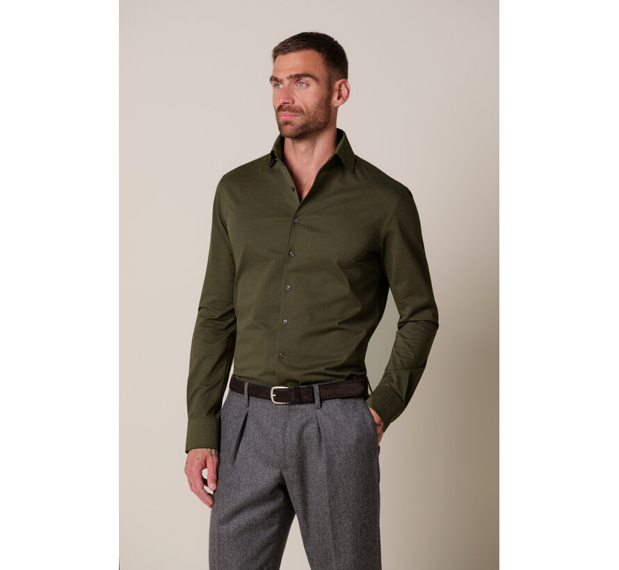 Profuomo Overhemd Japanse Knitted One Piece Army (PPXH30023B)