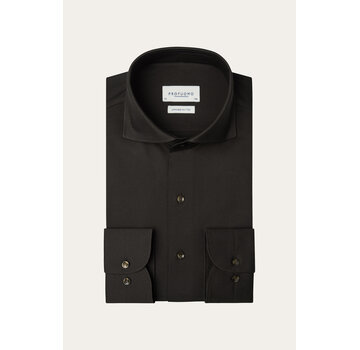 Profuomo Profuomo Overhemd Japanse Knitted Dark Brown (PPXH30021F)