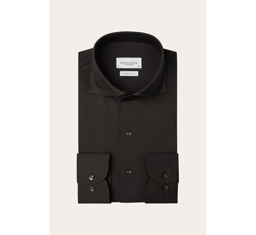 Profuomo Overhemd Japanse Knitted Dark Brown (PPXH30021F)