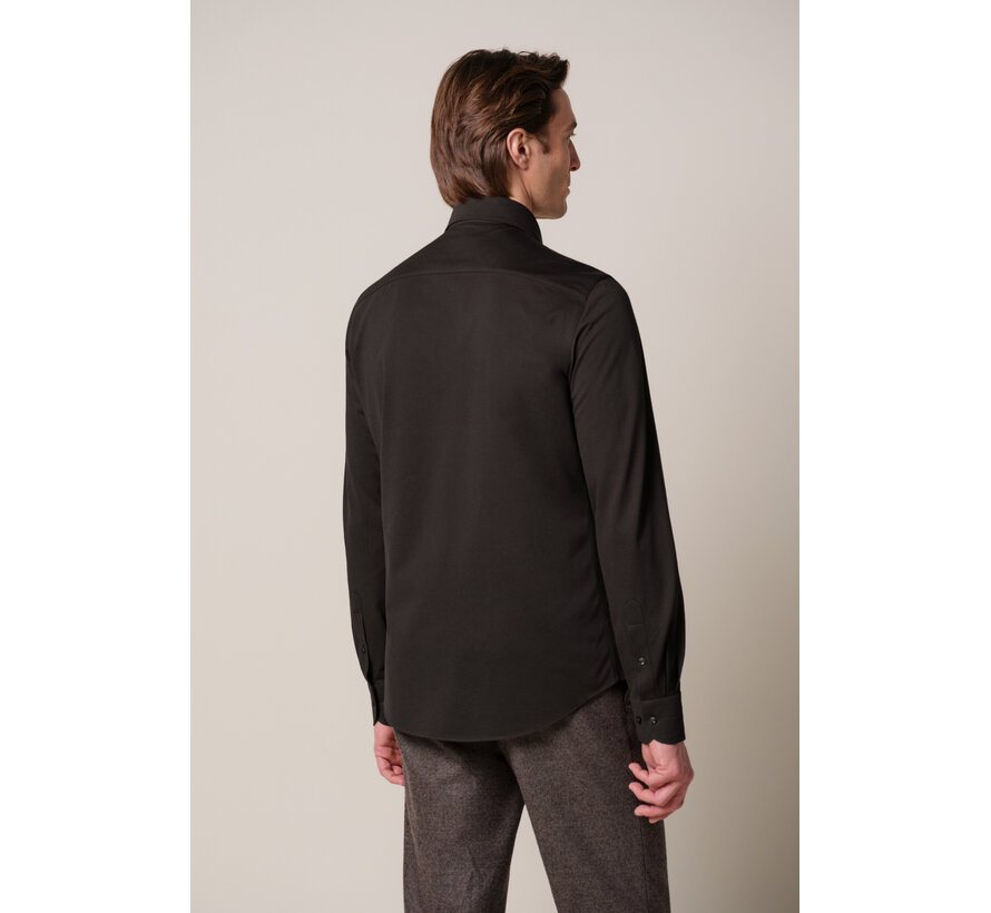 Profuomo Overhemd Japanse Knitted Dark Brown (PPXH30021F)