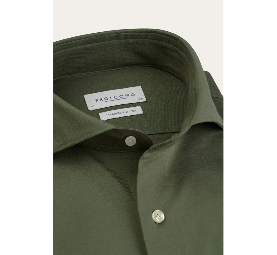 Profuomo Overhemd Japanse Knitted Green (PPXH30021C)