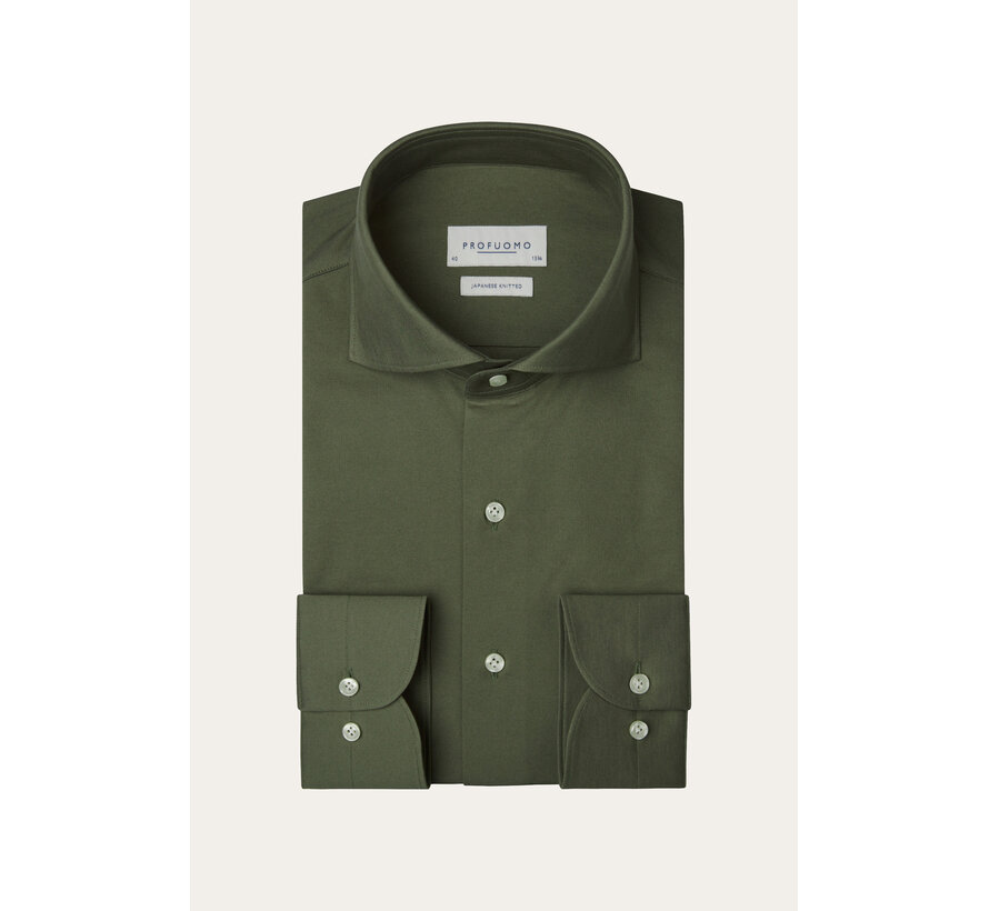 Profuomo Overhemd Japanse Knitted Green (PPXH30021C)