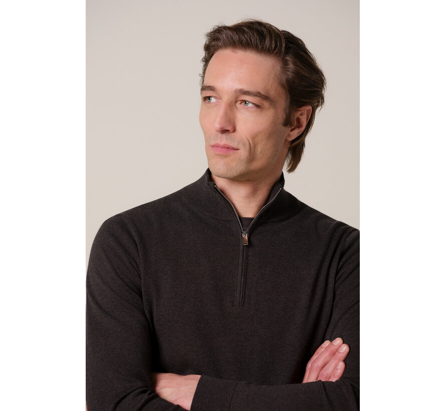 Profuomo Half Zip Pullover Dark Brown (PPXJ30002E)