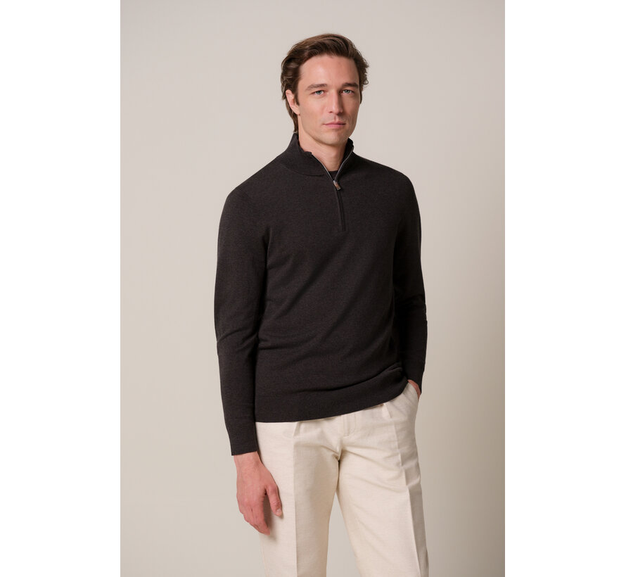 Profuomo Half Zip Pullover Dark Brown (PPXJ30002E)