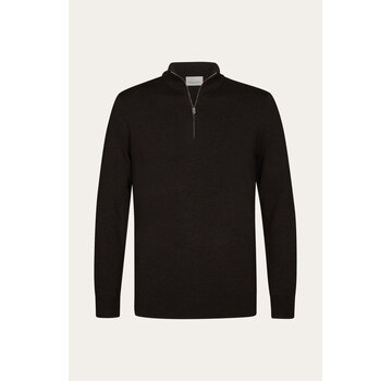 Profuomo Profuomo Half Zip Pullover Dark Brown (PPXJ30002E)