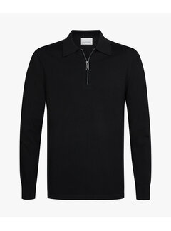 Profuomo Profuomo Polo Longsleeve Half Zip Black (PPXJ30006B)