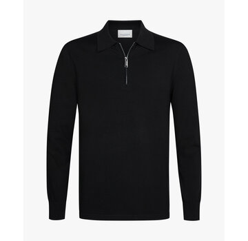 Profuomo Profuomo Polo Longsleeve Half Zip Black (PPXJ30006B)