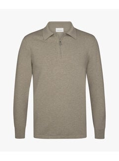 Profuomo Polo Longsleeve Half Zip Beige (PPXJ30006D)