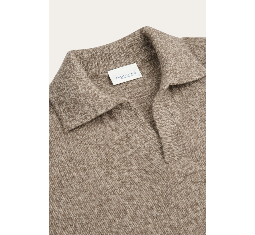 Profuomo Polo Open Longsleeve Brown (PPXJ30017A)